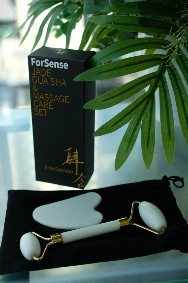 Natural Jade Roller & Gua Sha Set